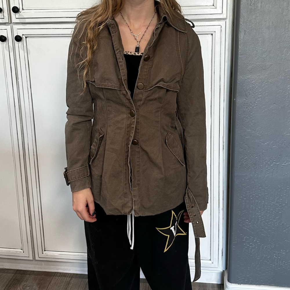 Bebe Olive Army Khaki Green Jacket Military Fiend Sty… Gem